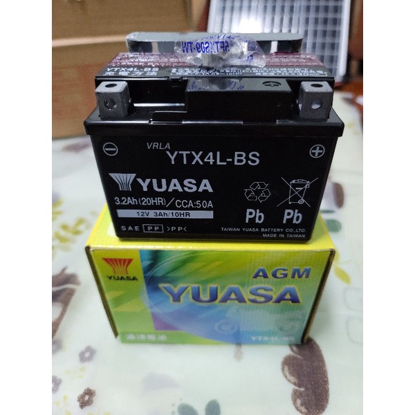 YUASA湯淺 YTX4L-BS 4號電池 未入液 免保養 機車電池