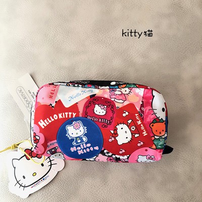 全新LeSportsac 彩色繽紛KITTY系列防潑水可爱零錢包鑰匙包手拿包萬用包