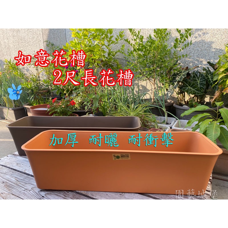 【園藝城堡】翠筠 如意花槽 2尺長花槽 塑膠花盆 長槽 菜圃 台灣製造