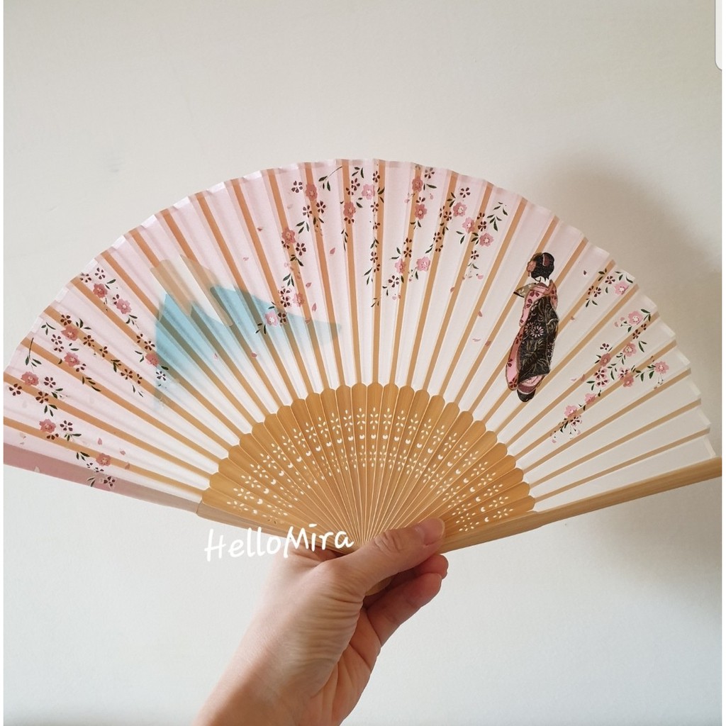 現貨 Hellomira 日本富士山優雅扇子夏季涼風涼風扇子富士山舞妓日本代購 蝦皮購物