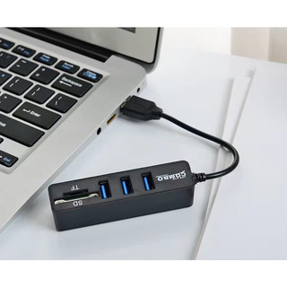 Usb2.0介面轉COMBO TF/SD讀卡器+3usb HUB分線器延長器