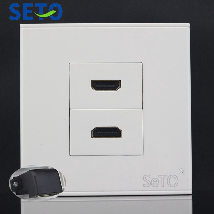 Seto 86 型雙端口彎頭插入hdmi 面板壁板插座梯形失真面板 蝦皮購物