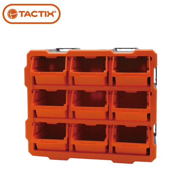 TACTIX 系統式收納九宮格 橘色 可與同牌互疊 TX-0076