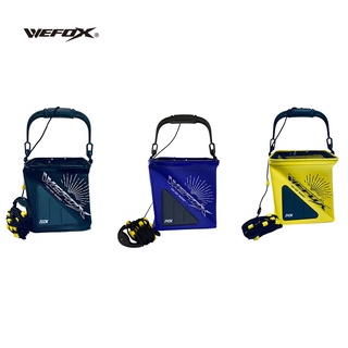 中壢鴻海釣具《WEFOX》TEX-1031 方型取水袋 (有網) 折疊式 打水桶 帶繩 EVA 汲水袋 活魚桶