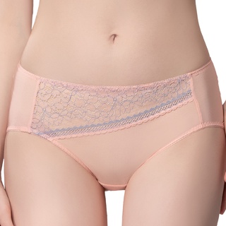 SWEAR 思薇爾 羅芙娜 系列 M-XXL 蕾絲 中腰 三角 女內褲 (朱霞橘)