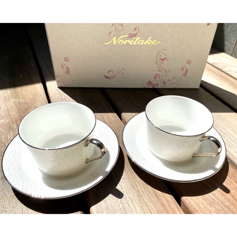 日本Noritake 繁星對杯組 皇室瓷器咖啡杯 骨瓷