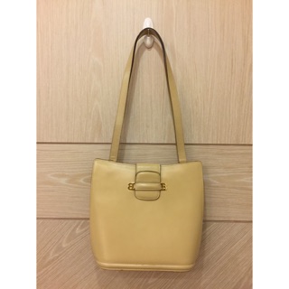正貨，義大利製【BALLY】卡其色 象牙白 真皮 皮革 肩揹包 托特包 黛妃包 手拿包 手提包 名媛氣質款