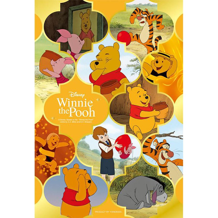 99-422 絕版金色光澤效果迷你99片日本進口拼圖 迪士尼 Winnie the Pooh 小熊維尼