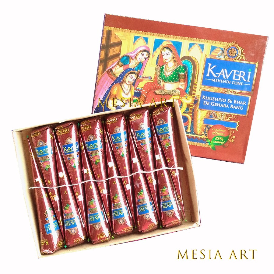 KAVERI 印度新娘 Mehndi Henna cone 人體彩繪天然咖啡色指甲花顏料 最新鮮