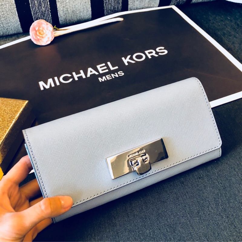 MK 女士長夾 名牌皮夾 優雅藍 零錢包 手拿包 MICHAEL KORS 現貨 美國代購