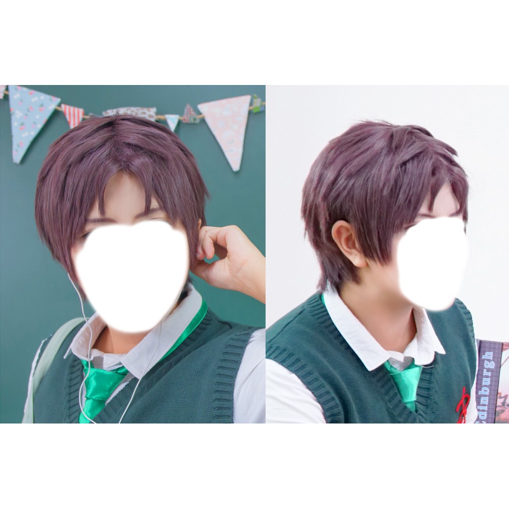 假髮 紫紅色假髮 月刊少女野崎君 若松博隆 Cos 蝦皮購物