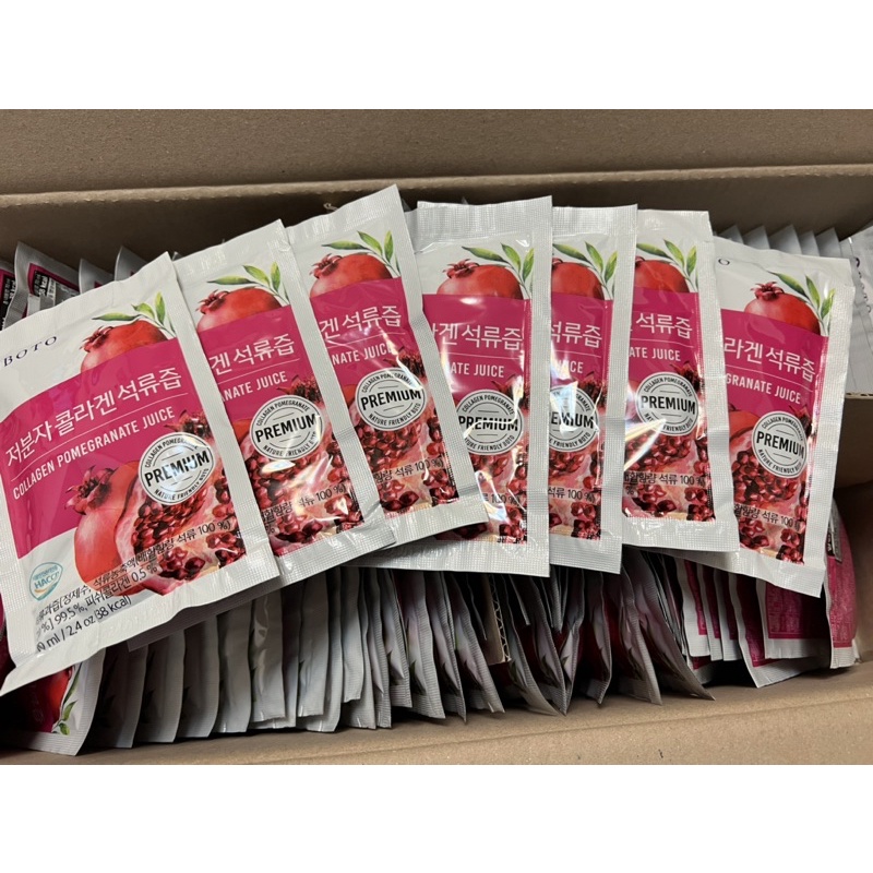 🇰🇷韓國新款原裝BOTO高濃度紅石榴冷萃鮮榨美妍飲含原蛋白70ml（現貨）一次購買20包為主～超商取貨一次可50包