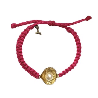 [La Sirena Bracelets] Pearl shell bracelet 珍珠貝殼編織手環 – Pink