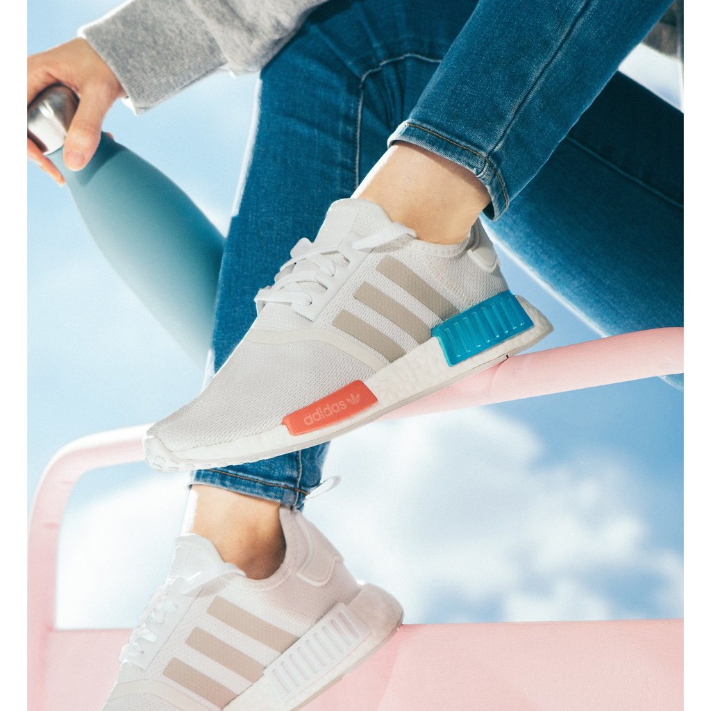 【Omaha】Adidas Originals Nmd_R1 女款 白粉 經典款 襪套鞋 休閒鞋