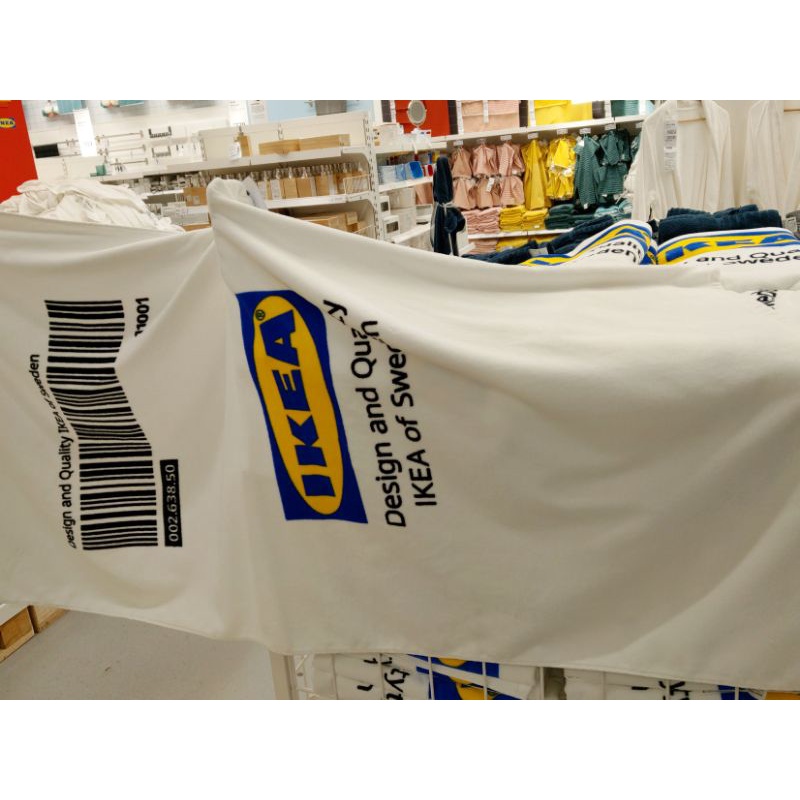 Ikea正版eftertrada 白色logo Ikea 浴巾限量 蝦皮購物