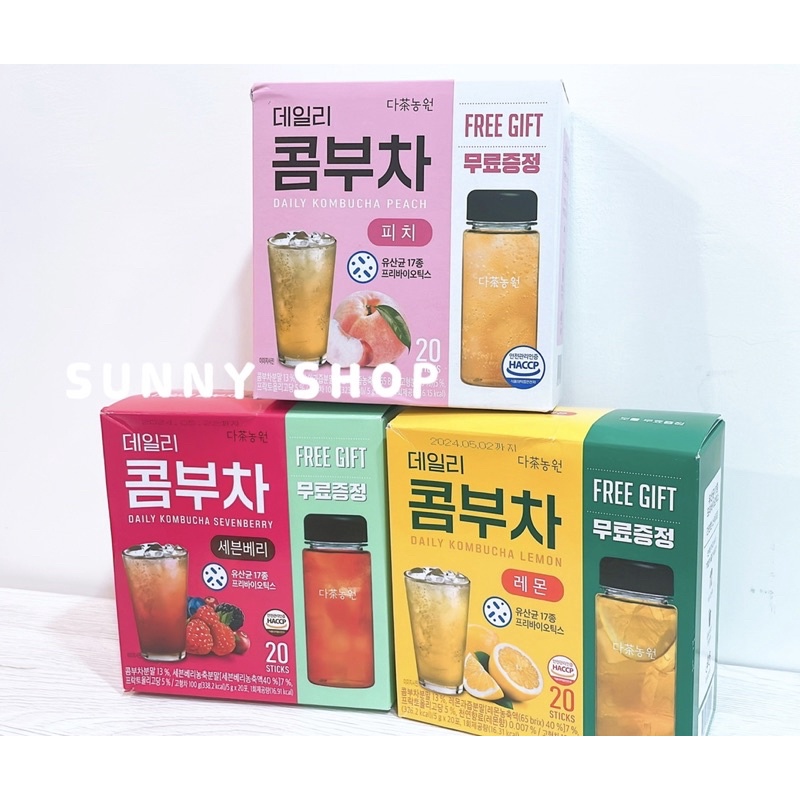 台灣現貨  即期出清 韓國 康普茶+杯子組 酵素飲 Danongwon康普 康普茶 檸檬 水蜜桃 莓果