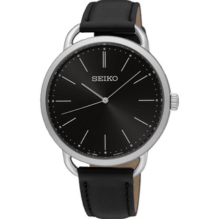 SEIKO精工 SPIRIT 簡約美學個性石英女腕錶(SUR233P1)銀/黑-38mm SK008