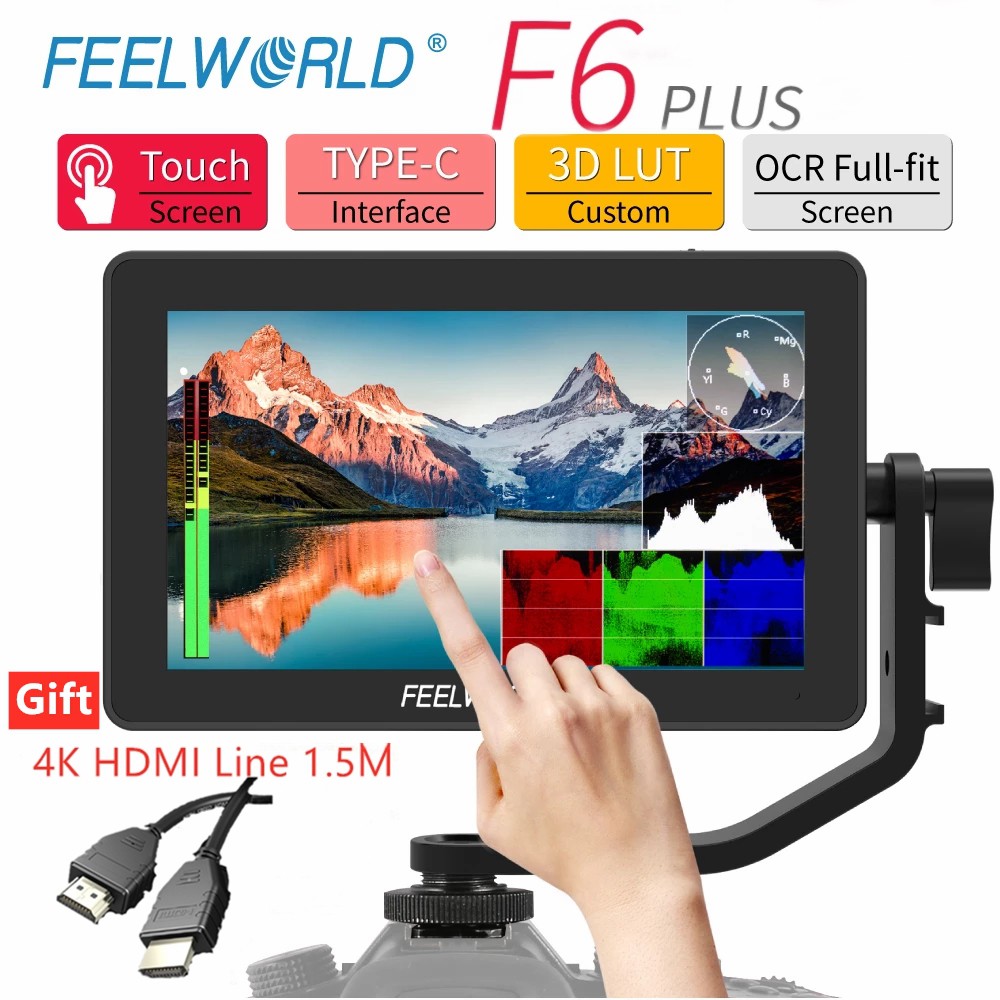 富威德Feelworld F6 PLUS 6英寸 IPS 攝影顯示器 HDMI 4K 3Dlut 觸控