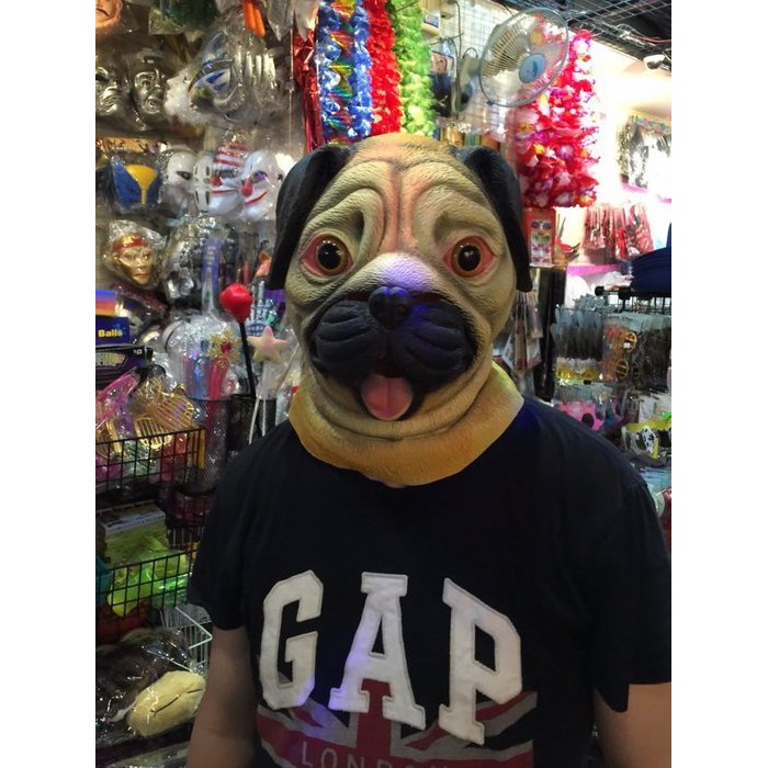 萬聖節面具,搞笑面具/小狗面具/小狗頭套/沙皮狗/皺皮狗/巴哥犬/乳膠頭套