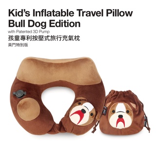 Travelmall 專利3D按壓式充氣頸枕-鬥牛犬版 頸枕 附收納袋