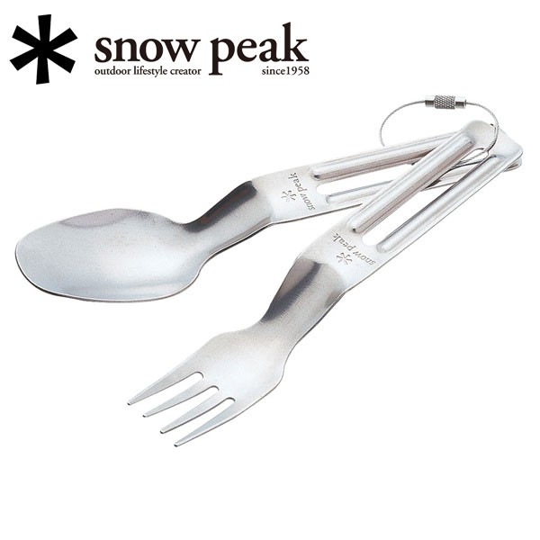 鈦金屬SCT-005 Snow Peak SP 鈦金屬匙叉組-經濟版 餐具 叉子 湯匙 日製 鈦合金