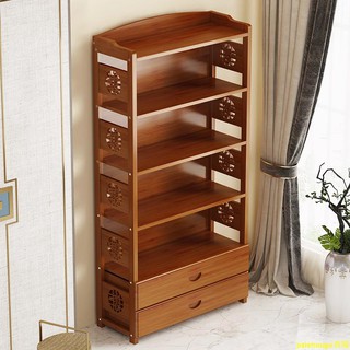 特價中15落地實木書柜置物架簡易家用收納楠竹儲物柜子多層展示柜簡約現代