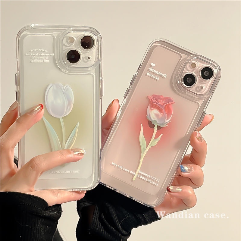 ins 暈染花朵透明保護殼 適用於iPhone 13 12 11 pro max 鏡頭全包 ixr xs max 手機殼