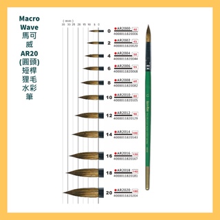 Macro Wave 馬可威 AR20(圓頭) 短桿狸毛水彩筆