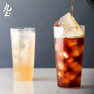 九土耐熱高硼硅玻璃茶杯冷飲杯日式冰咖啡杯家用玻璃喝水杯子牛奶杯冷飲茶杯飲料果汁杯調啤酒杯居家派對冷飲杯CUPR0498