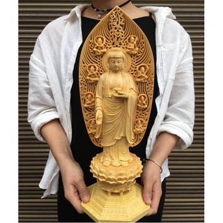 【東天佛具】檜木阿彌陀佛 佛像木雕 供奉擺件 居家擺飾
