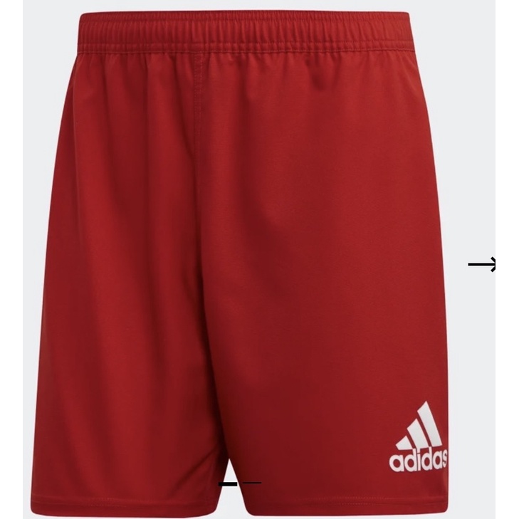 adidas 三條線 紅色 橄欖球 球褲 短褲 三條紋 足球