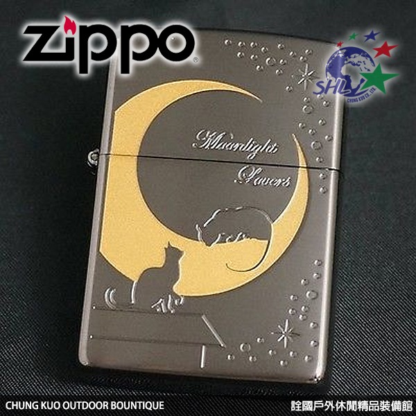 Zippo 日系經典打火機 Moonlight lovers 月之貓 / ZP569【詮國】