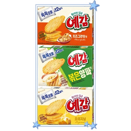 ORION 韓國好麗友 預感香烤洋芋片 12入家庭號 原味 192g /起司/洋蔥 204g 非油炸洋芋片 韓國洋芋片