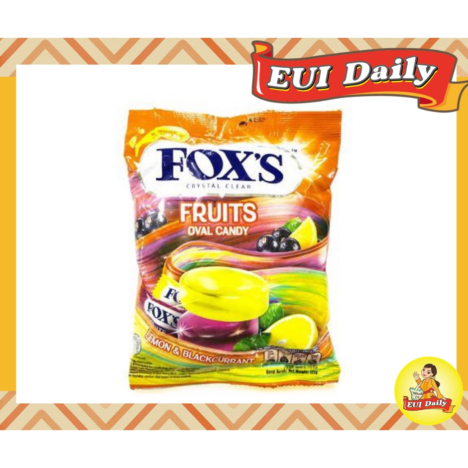 印尼 雀巢FOX'S霍士 水果水晶糖 (檸檬/黑加侖）口味混合125g