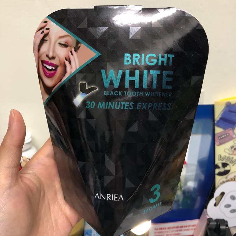 全新現貨 艾黎亞ANRIEA美齒專科-黑瓷亮白美齒貼片(非藥用)3天份