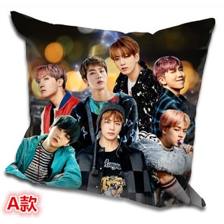 【臺灣現貨】BTS 防彈少年團 田柾國 抱枕 靠墊，40x40cm，緞紋布，色彩鮮豔，印製精美，含枕芯，雙面圖案相同