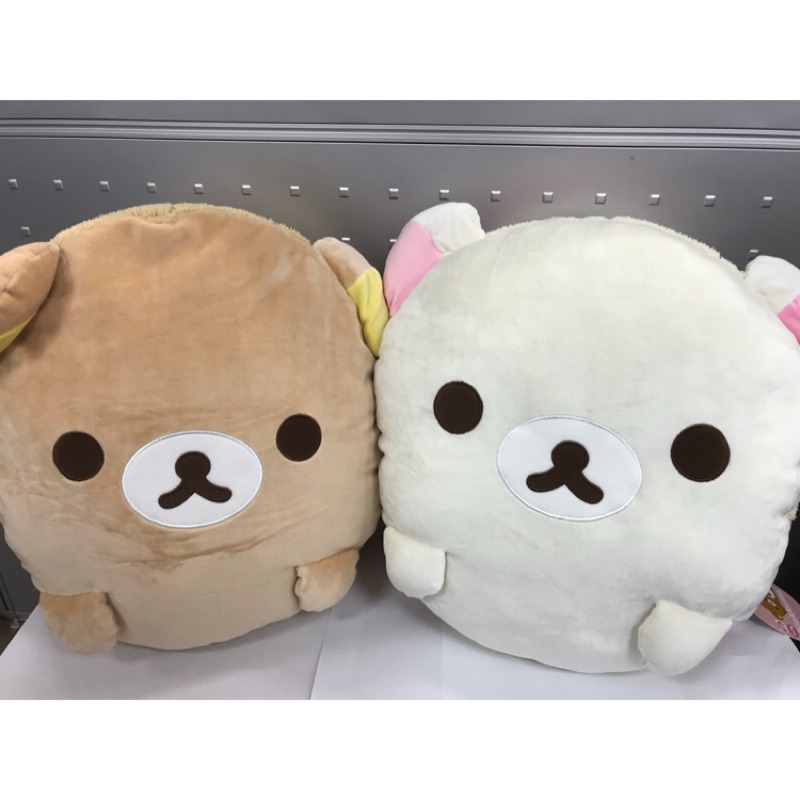 Toreba 日本空運 正版景品 rilakkuma 拉拉熊 懶懶熊 小白熊 圓型馬卡龍 造型抱枕 靠枕 枕頭