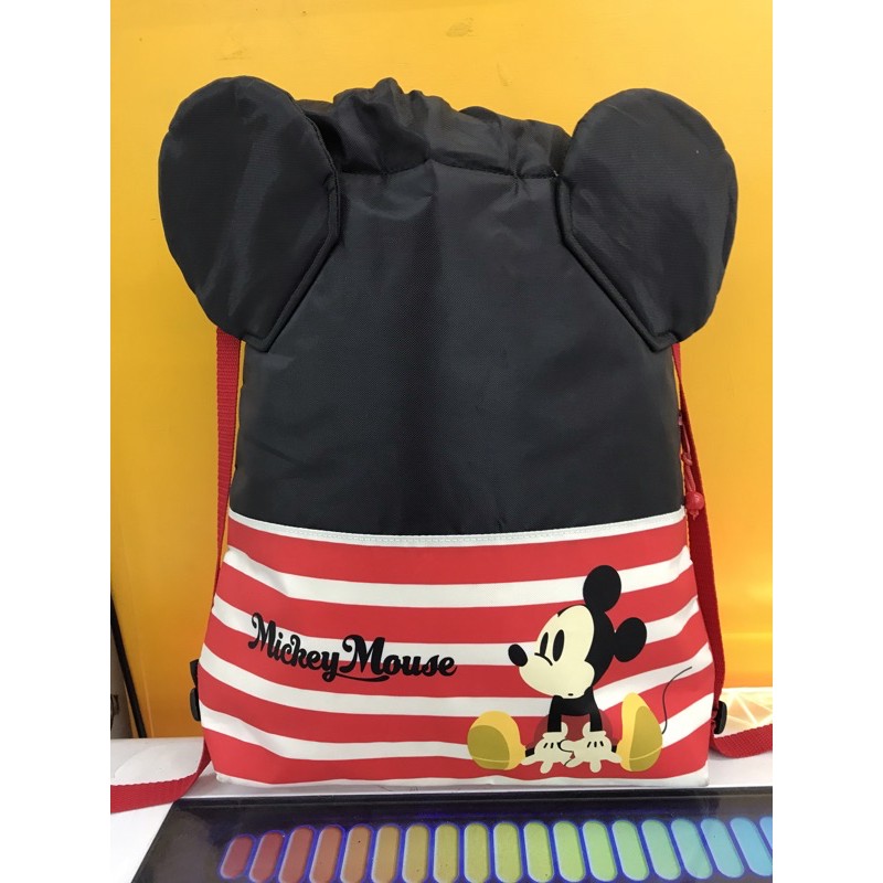 日本限定販售 正版 Disney迪士尼 米奇 束口袋 後背包 側邊拉鍊 保冷功能 手提包