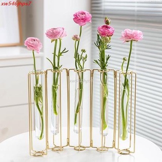 獨角獸】北歐ins風 金屬鐵藝 試管玻璃 花瓶擺件 插花 水培植物 桌面裝飾＆xw546jhps7
