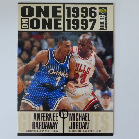 ~ Michael Jordan vs Hardaway~麥可喬丹/空中飛人/一分錢 1996年.NBA對決球員卡