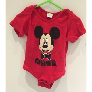 Disney baby 米奇 紅色 短袖