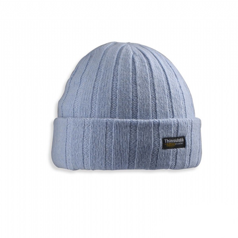 SNOWTRAVEL 3M防風透氣保暖羊毛帽(素面摺邊) (淺藍)[STAR018e-LBL]