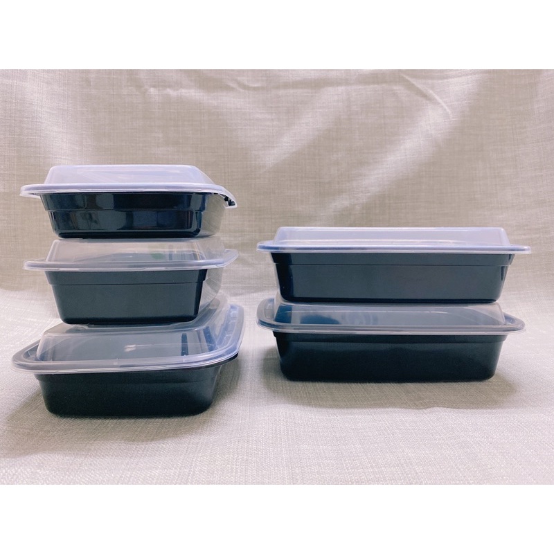 《茉莉餐具》🔥PP長方盒🔥黑色長方盒 便當盒 雙格 單格 餐盒 外帶盒 免洗餐具 免洗耗材