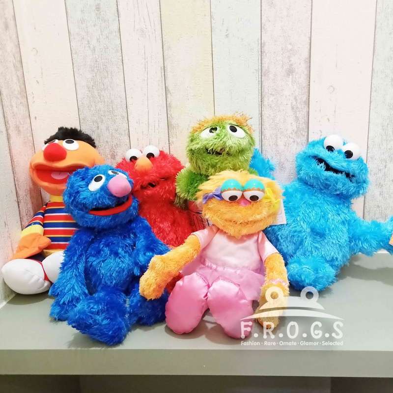 F.R.O.G.S AA0063歐美芝麻街美語艾蒙ELMO餅乾怪獸公仔玩偶抱枕飾品絨毛玩具生日禮物娃娃(現+預)
