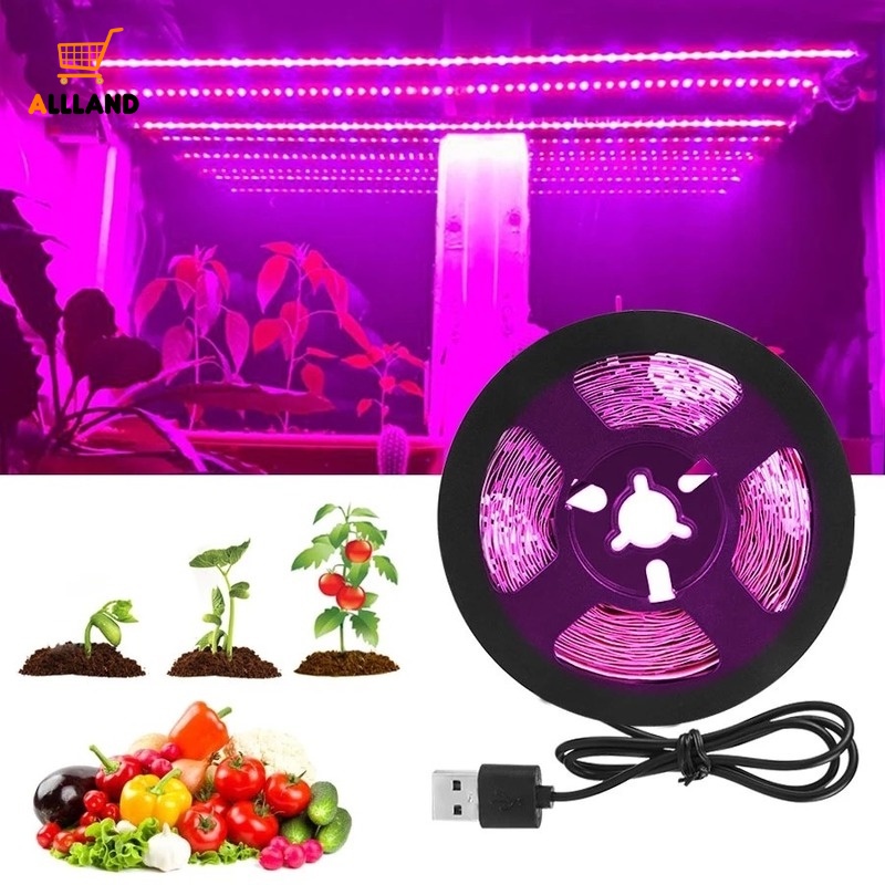 0.5 / 1 / 3m USB 供電的 LED 植物生長燈條 / 室內花籽種植燈 / 溫室全光譜盆栽植物燈