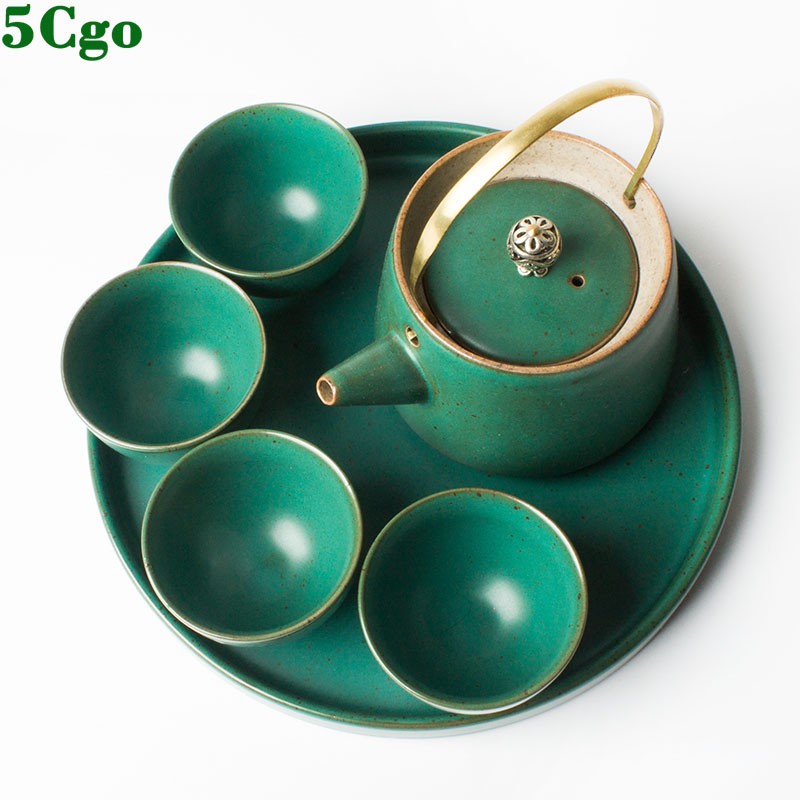 5Cgo新年吉祥物整套茶具陶瓷茶杯茶壺茶盤套組粗陶手工套裝禮品禮盒套裝功夫茶具 t545308177547