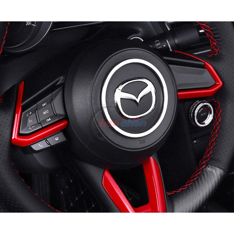 MAZDA馬自達 18-19年 MAZDA2 烤漆紅 方向盤 兩側 飾條 馬2 方向盤左右 裝飾 魂動紅【CA291C】