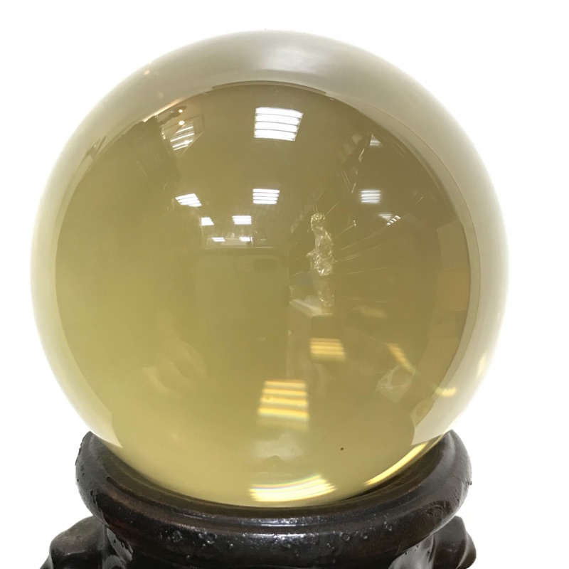 （現貨）天然水晶 黃水晶  水晶球 全美品  附鑑定書 直徑：92mm