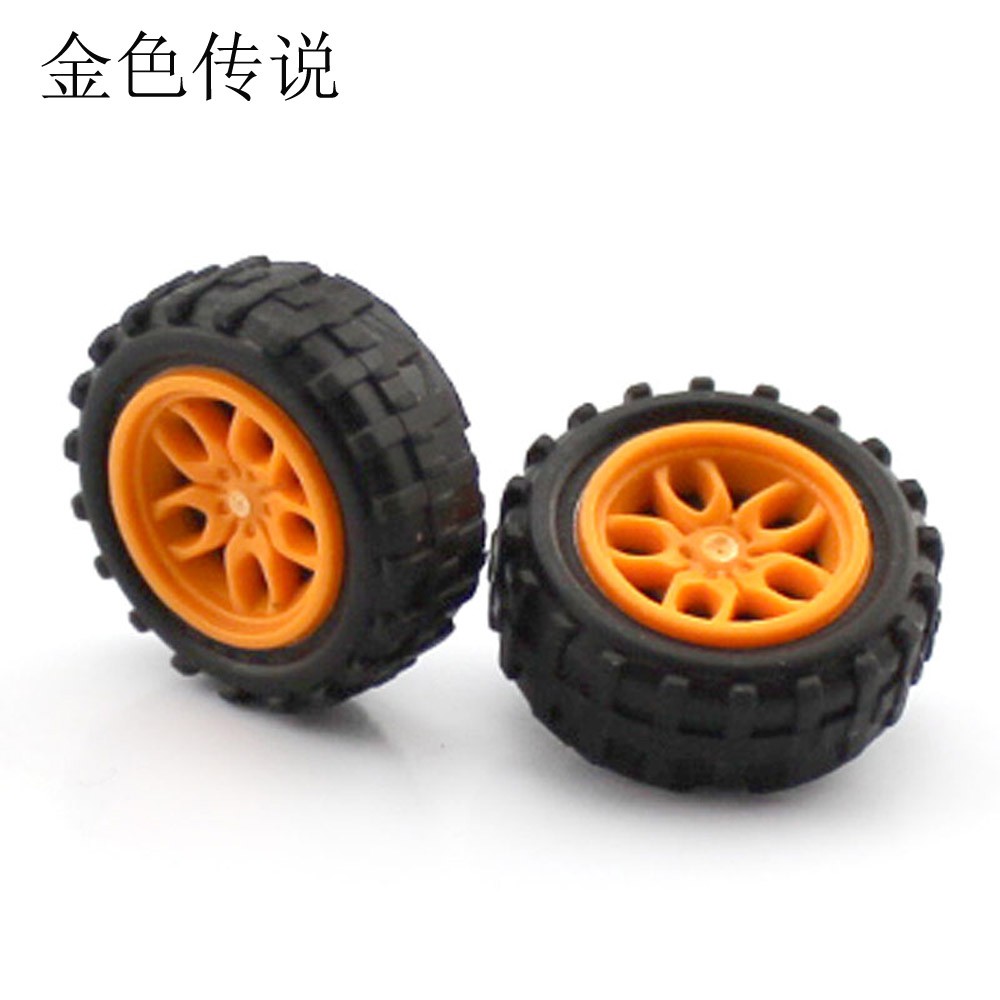 2*18mm塑料車輪(黃色) 迷你小輪子 DIY電子套件輪子 科技小制作