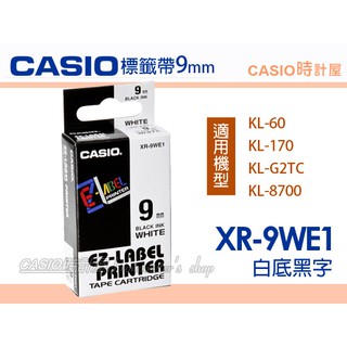 CASIO 時計屋 標籤色帶 9mm XR-9WE1 (適用KL-170 PLUS KL-G2TC) XR-9 卡西歐